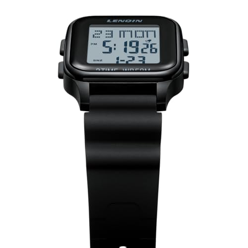 LN LENQIN Mens Digital Watch Ultra Thin Minimalist Sports Waterproof Digital Watches Men Outdoor Wrist Watch for Men with LED Backlight Timer Alarm Date