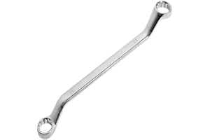 FLZOSPER 14mm x 15mm 12 Point 45-Degree Offset Double Box End Wrench Polished Finish, Cr-V