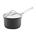 Anolon Nouvelle Copper Hard Anodized Nonstick Sauce Pan/Saucepan with Straining and Lid, 3.5 Quart, Gray