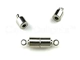 8 CleverDelights Magnetic Jewelry Clasps - Tube Style - Silver Color - Necklace Magnet Clasp Converter