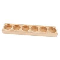 dailymall Essential Oil Storage Display Rack for 6 Bottles - Solid Wood Perfume/Cosmetic/Aromatherapy Bottles Holder Organizer