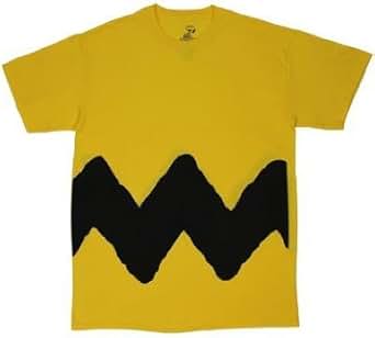 Charlie Brown Stripe - Peanuts T-shirt: Adult Small - Bright Yellow ...