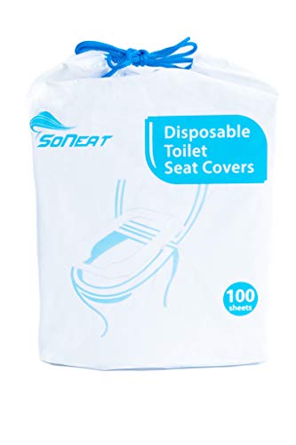 SoNeat Disposable Paper Toilet Seat Covers 10 Packs (100-Count) Travel Essential, Flushable, Biodegradable