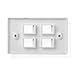 Cable Matters UL Listed 10-Pack 4 Port Keystone Wall Plate (Cat6, Cat5e Ethernet Wall Plate) in White