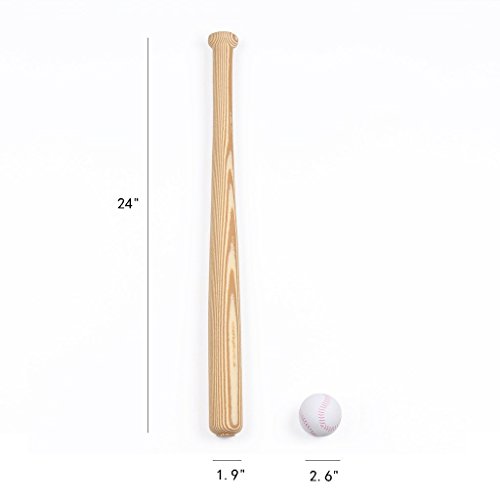 Vidatoy 24" Wood Grain Rubber Foam Soft Baseball Bat & Ball Set Toy, My First Baseball Bat T