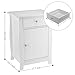 Bonnlo White Nightstand, Small Nightstand with Drawer and Door Cabinet, Wood Nightstand with Storage Organizer, Bedside Table with Drawers, Bedroom Nightstand, End Tables Living Room, Kids' Room, Dorm