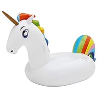 Lavigo Unicorn Giant Inflatable Ride On, Pool Float Island, Summer Fun Beach Swimming, Blow Up Ride Toy, Holiday Pool Party, Water Games, Pool Lounger, Portable Folding Fast Inflation for Kids
