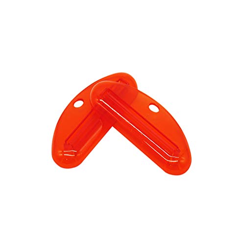 Hunzed Toothpaste Extruder, 2pcs Bathroom Home Tube Rolling Holder Squeezer Cartoon Toothpaste Dispenser (Red) - Thumbnail 3
