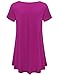 JollieLovin Women Plus Size Short Sleeve Summer Long Tunic Tops Loose Fit T-Shirt to Wear with Leggings(1X,Fushia)
