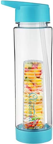 Cleesmil Fruit Infuser Tritan Water Bottle with Straw Lid and Infusion Basket BPA Free 24 oz