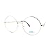 Super Oversized Round Circle Frame Clear Lens Glasses Silver