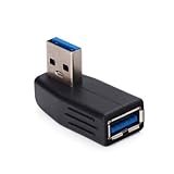 HDE Super Speed USB 3.0 Vertical Male to Female Right Angle Adapter Coupler
