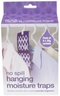 Lakeland No Spill Lavender Fragranced Hanging Wardrobe Moisture Traps - Absorbs Water