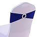 Gold Fortune 50PCS Adjustable Wedding Chair Sashes with Buckle Slider - Stretch Spandex Elastic Bands for Reception, Bridal Shower Decor - Royal Blue Chair Bows (50 Count)
