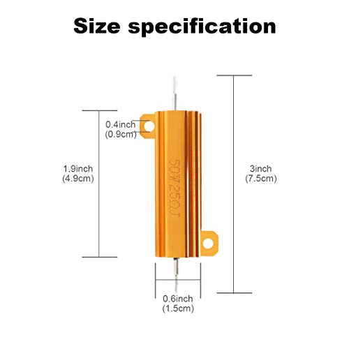 LAMNU 25 Ohm 50W Resistor for Ring Doorbell,Ring Doorbell 2,Ring Doorbel Pro and Nest Doorbell,Aluminum Case Wirewound Chassis Mounted (Pack of 3)