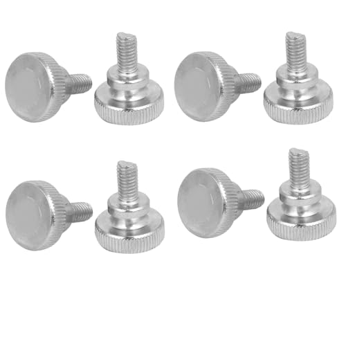 sourcingmap M6x12mm Flat Knurled Head Fully Threaded Thumb Screws Bolts Fastener 8pcs