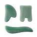 PinCute 3 Pack Jade Gua Sha Scraping Massage Tool, Natural Jade Guasha Board, Great Handmade Tools for SPA Acupuncture Treatment, Reducing Neck and Muscle Pain