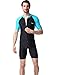 BIKMAN One-Piece Snorkeling Surfing Swim Suit Short Sleeves Plus Size Swimwear- Sun Protection (4XL(Weight:187lbs-220.5lbs), Light Blue)