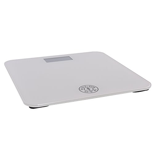 Goldâ€™s Gym Digital Tempered Glass Bathroom Body Weight Scale Highly Accurate LBS or KG, up to 400 Pounds Non Slip, Portable, Silver