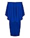 Womens Off The Shoulder Cocktail Party Dress Batwing Cape Midi Wrap Dress RoyalBlue