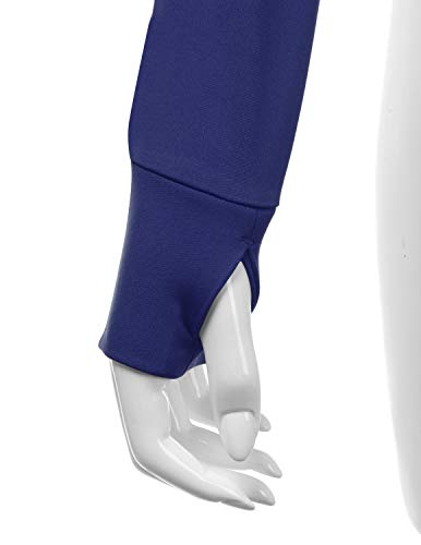 Doublju Womens Active Slim Fit Full Zip Jacket with Thumb Holes RoyalBlue 2XL