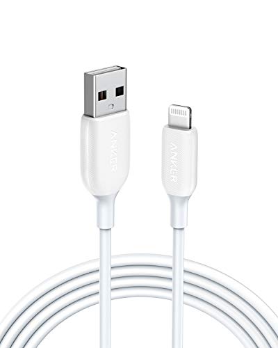 iPhone Charger, Anker Powerline III Lightning Cable 6 Foot iPhone Charger Cord MFi Certified for iPhone 11 Pro Max, 11 Pro, X, Xs, Xr, Xs Max, 8, 8 Plus, 7, 7 Plus, 6 and More, Ultra Durable (White)