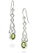 Sterling Silver Celtic Knot and Genuine Peridot Hook Earrings