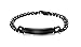 Free Engraving - Stainless Steel Link ID Bracelet,Black,Width 9mm,8.5 inch