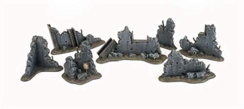 WWG War Torn City - Ruined Buildings, Barricades and Rubble Set with Scenery Materials - 28mm Terrain Warhammer Scenery 40K