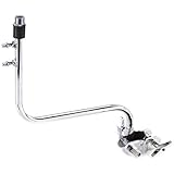 Mic Holders Microphone Mount for Hi-hat Stands (2-pack) - Chrome Plated Steel, L-Rod, Locking Mounting Bracket