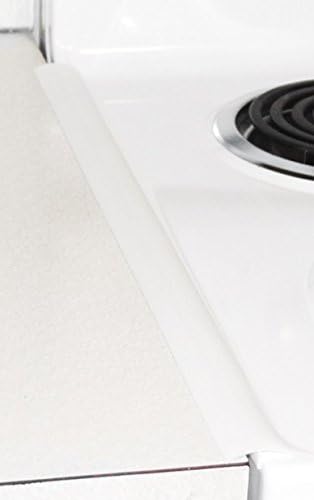 THE BEST Slim Oven Trim - white - countertop gap cover - oven gap seal - (set of 2) - Proprietary Design - Heat Resistant - Less Dust - Narrow design saves counter space - for a cleaner kitchen