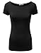 JJ Perfection Women's Basic Short Sleeve Boat Neck T-Shirt