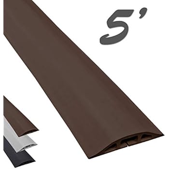 Electriduct D-2 Low Profile Rubber Duct Cord Cover Floor Cable Protector - 5 Feet - Brown (Raw Rubber Material)