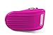 Zipfy Two Tone Series Luge Snow Sled for Kids and Adults, Plastic Winter Toboggan Snow Sled with Steering Handle, Purple on Pink