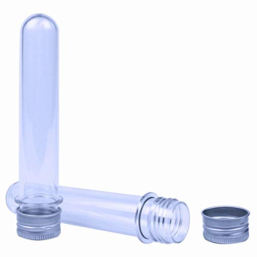 JPSOR 15pcs 155x30mm (90ml) Clear Plastic Test Tubes with Screw Caps and 1 Test Tube Brush for Scientific Experiments, Party, Decorate The House, Candy Storage - Thumbnail 3