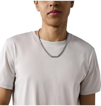 Collana a catena da uomo in acciaio inossidabile con chiusura a moschettone