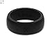 QALO Men's Black Classic Quality Silicone Ring Size 10