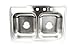 Stainless Steel Kitchen Sink Drop In 33” x 22” x 8” Top Mount Deep Sinks 18 Gauge 50/50 Double Bowl Dual Basin 33 Inch 22 Inches Self Rimming Dropin Over Mount T-304 18G Four Hole Design Great for RV