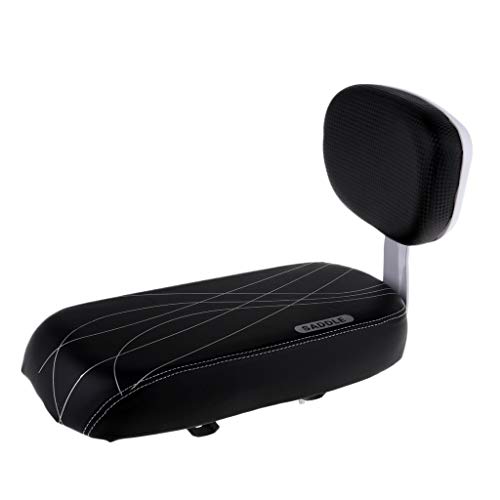 Universal MTB Road Mountain Bike Bicycle Rear Seat Cushion Pad + Back Rest for Unisex Adult Kids - Black