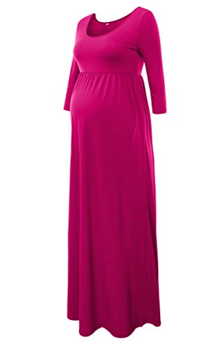 Jinson Womens Basic 3 4 Sleeve Maternity Long Maxi Dress | Desertcart  Bahamas