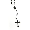 Black Plastic Nylon Cord Rosary