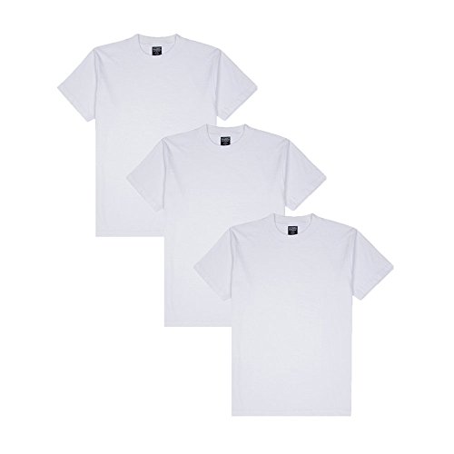 CottonNet Men's 3-Pack Super Luxorious Heavy Weight Classic Crewneck Tall T-Shirt, White, 6XL