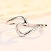 Bamos Minimalism 925 Sterling Silver Opal Wave Ring for Girls Daily Wear