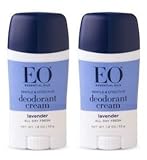 EO Deodorant Cream Lavender (Pack of 2) With Tapioca, Cocoa Seed Butter, Cassava Root, Baking Soda, Vitamin E, Flower Oil, Lavender and Orange, 1.8 oz. Each