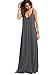 Verdusa Women's Casual Sleeveless Deep V Neck Knitted Shift Sexy Maxi Long Dress Dark Grey XL