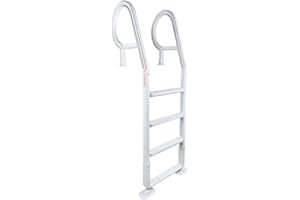 NorthFlo Resin Above Ground Swimming Pool Pool Deck Ladder - Fits 48 to 54 Inch High Decks - Salt Water Friendly