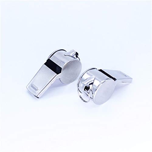 Metal Referee Coach Whistle Stainless Steel with Lanyard Loud Whistle for School Sports Soccer Football Basketball 3 Pack Silver (Silver) - Thumbnail 3