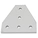 Aluminum T Shaped 5 Hole Joining Plate for 20mm Aluminum Extrusion (Pack of 5)