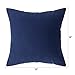 Oubonun Faux Linen Throw Pillow Covers 18x18, Navy Blue Decorative Pillow Cover for Sofa Bed Couch, Set of 2