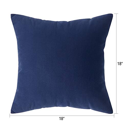 MoMA Decorative Throw Pillow Covers (Set of 2) - Linen Blend Pillow Cover Sham Cushion Cover - Throw Pillow Cover - Sofa Throw Pillow Cover - Square Decorative Pillowcase - Navy Blue - 18" x 18" - Thumbnail 5